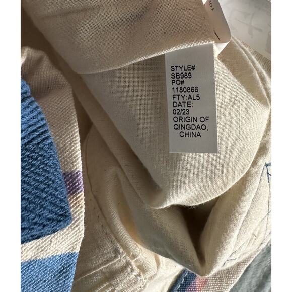 New Salt Life Utopia Beach Tote Purple Blue Cream Birds of Paradise Pockets - Picture 5 of 6